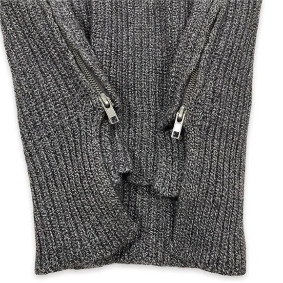 H&M Knit Side Zip Slit Sweater In Grey Size Small - Picture 3 of 8